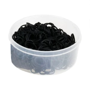 Elastici per coda e criniera in barattolo richiudibile Black