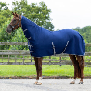 Coperta pile Basic con collo Blue